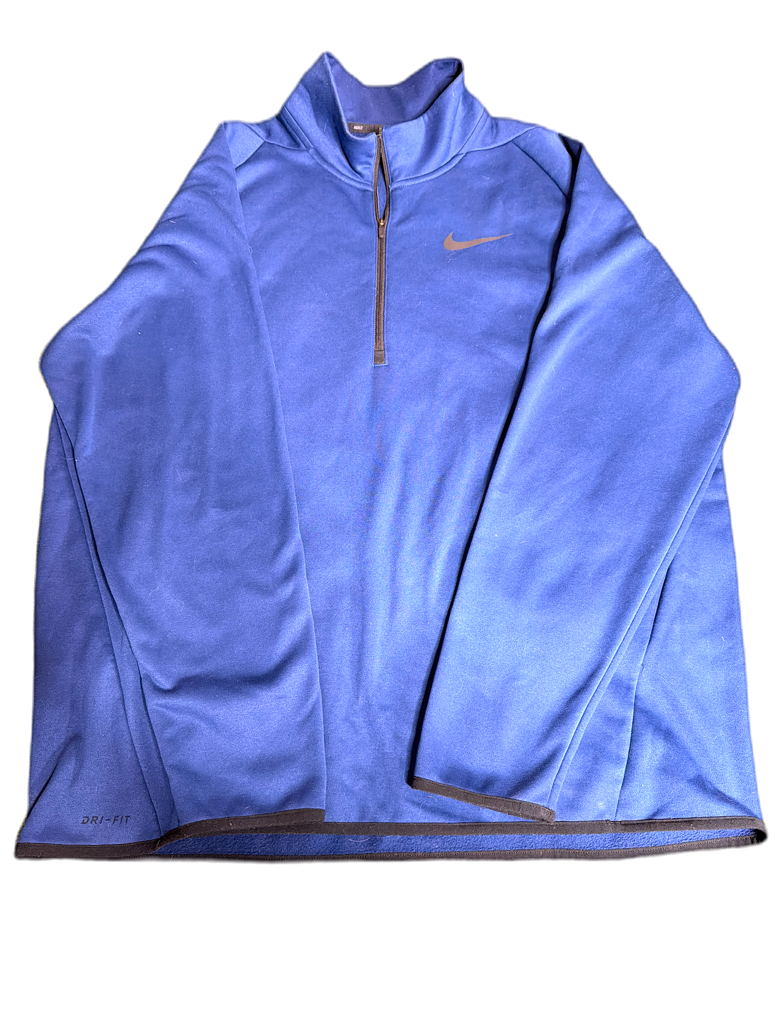 Nike 1/4 Zip Fleece Pullover Mens XL Blue Athletic Dri-Fit Training Long Sleeve